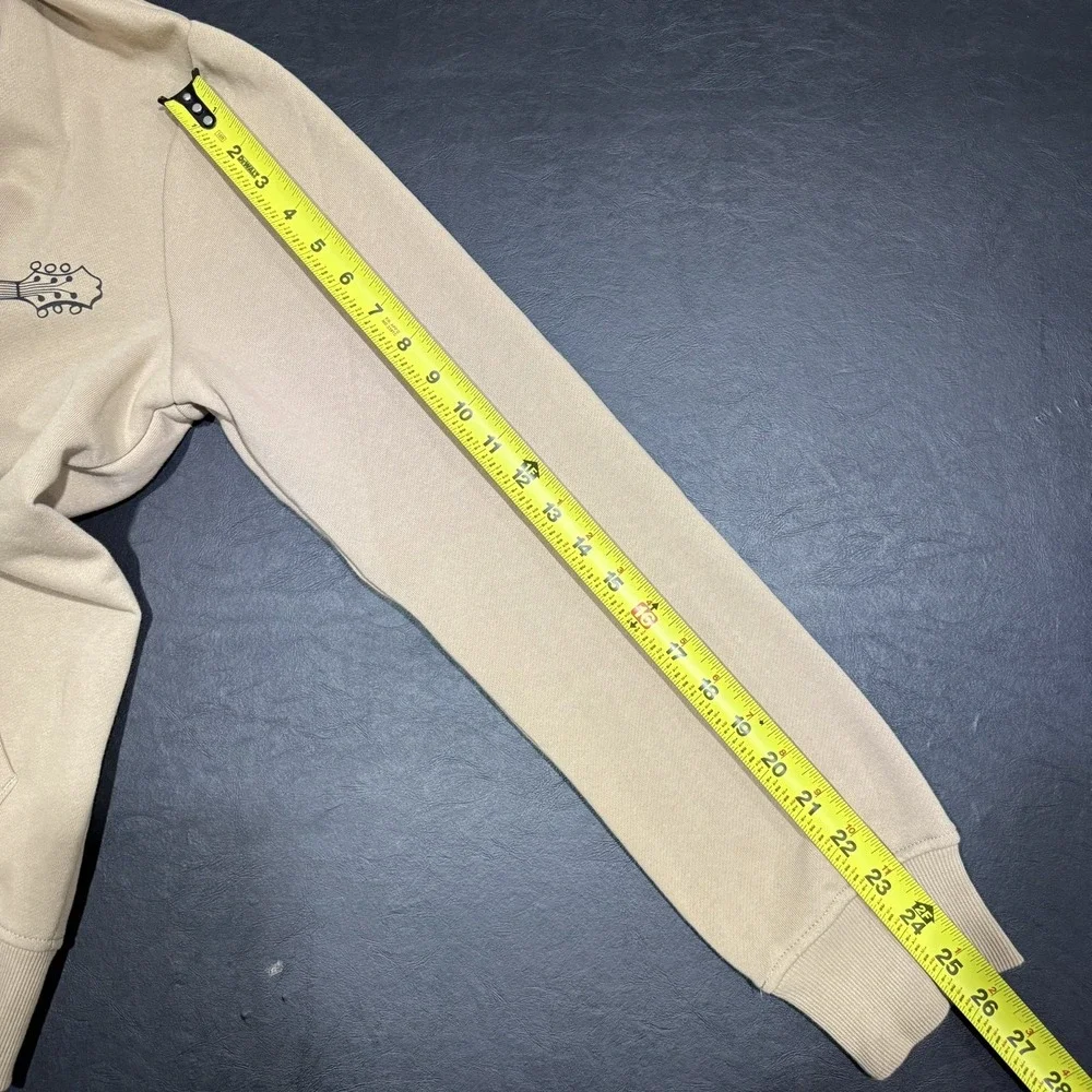 NWT $119.00 True Religion Mens Buddha Script Fleece Hoodie Fog‎ Tan Sz Medium